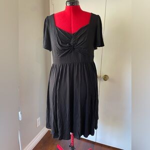 Black Torrid super soft mini twist front skater dress with pockets